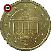 20 euro cent from 2007 - obverse to reverse alignment