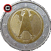 2 euro from 2008 - obverse to reverse alignment
