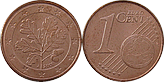 Monety Niemiec - 1 euro cent od 2002