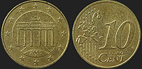 Monety Niemiec - 10 euro centów 2002-2004