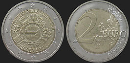 Monety Niemiec - 2 euro 2012 10 Lat Euro w Obiegu