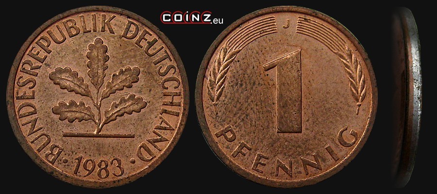 1 fenig 1950-1996 - monety Niemiec