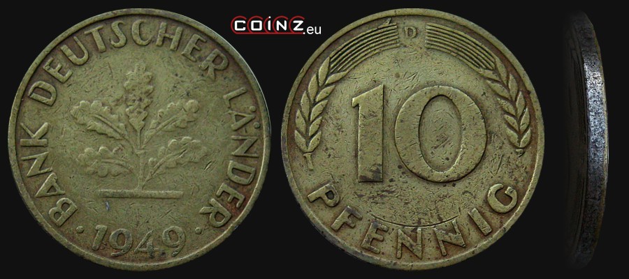 10 fenigów 1949 - monety Niemiec