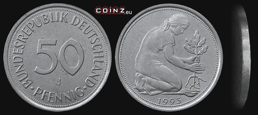 50 fenigów 1972-1995 - monety Niemiec