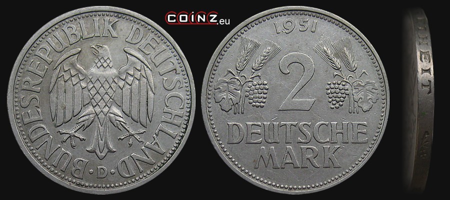 2 marki 1951 - monety Niemiec