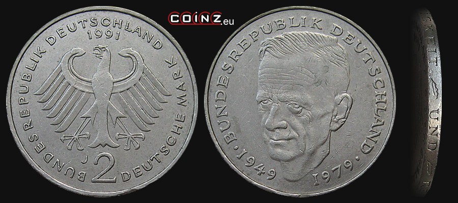 2 marki 1979-1993 Kurt Schumacher - monety Niemiec