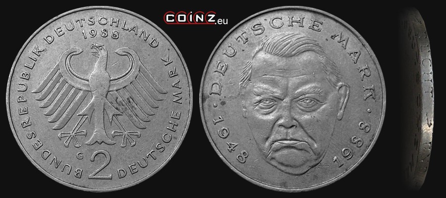 2 marki 1988-1996 Ludwik Erhard - monety Niemiec