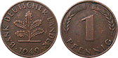 German coins - 1 fenig 1948-1949