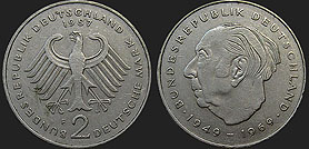 German coins - 2 mark 1970-1987 Theodor Heuss