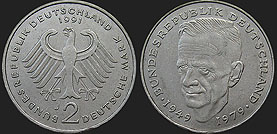 German coins - 2 mark 1979-1993 Kurt Schumacher