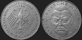 German coins - 2 marki 1988-1996 Ludwig Erchard