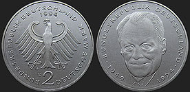 German coins - 2 marki 1994-1996 Willy Brandt