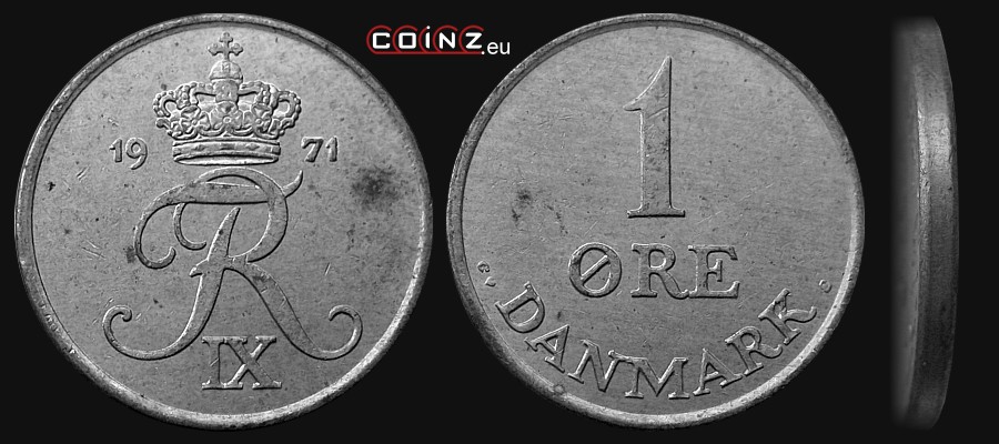 1 ore 1948-1972 - monety Danii
