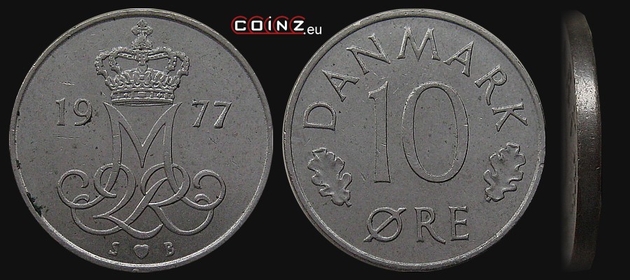 10 ore 1973-1988 - monety Danii
