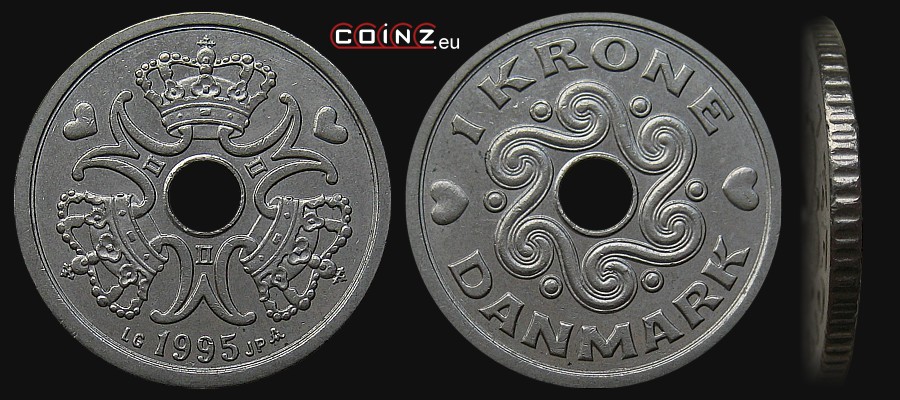 1 krone from 1992 - coins of Denmark