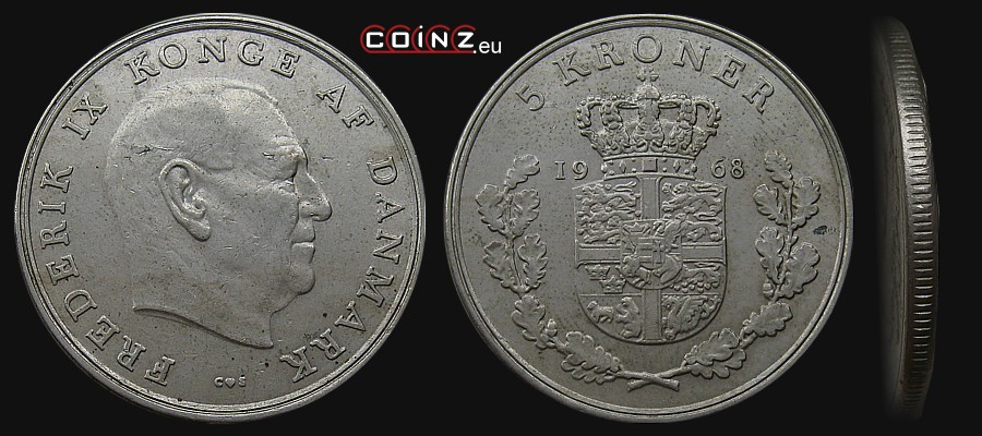 5 kroner 1960-1972 - coins of Denmark