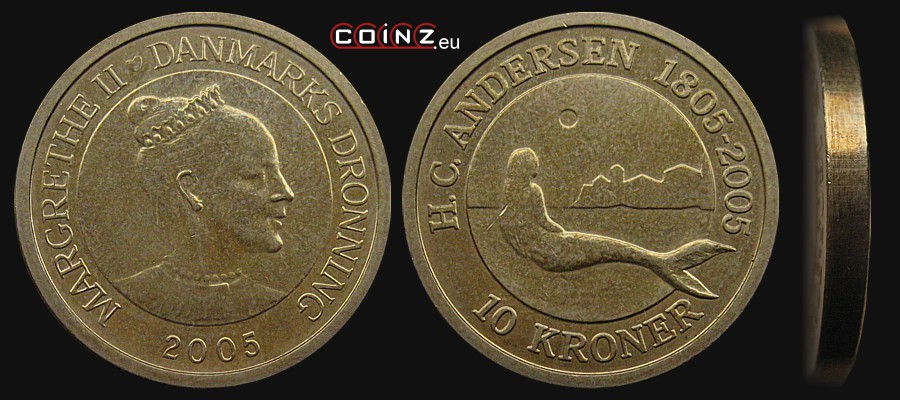 10 koron 2005 Bajki - Mała Syrenka - monety Danii
