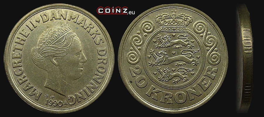 20 kroner 1990-1993 - coins of Denmark