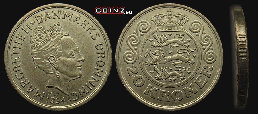 20 kroner 1994-1999 - coins of Denmark