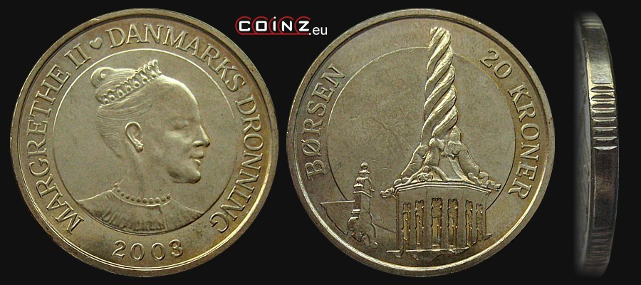 20 kroner 2003 Towers - Old Stock Exchange in Copenhagen - coins of Denmark