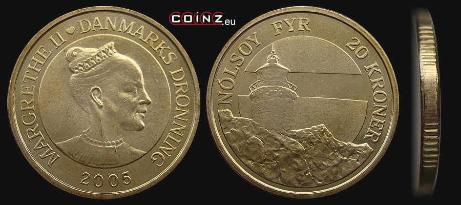 20 koron 2005 Wieże - Latarnia na Nólsoy - monety Danii