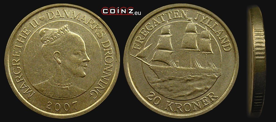 20 koron 2007 Statki - Fregata Jylland - monety Danii