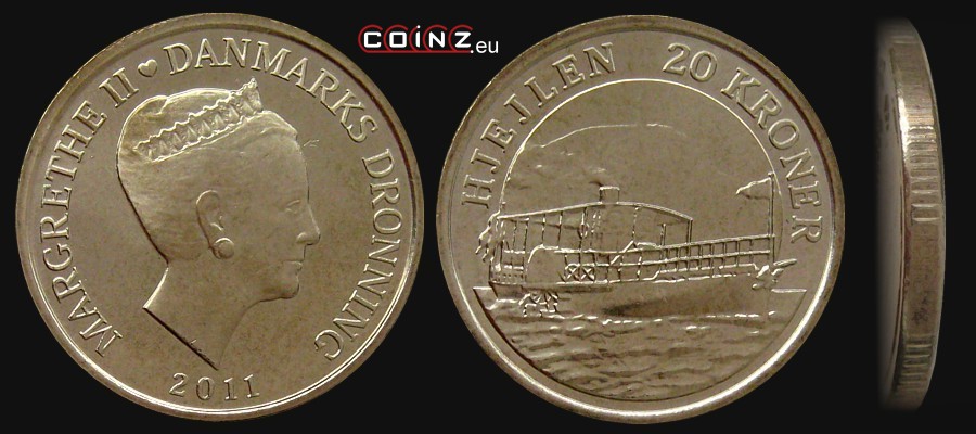 20 kroner 2011 Ships - Steamboat Hjejlen - coins of Denmark