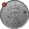 1 øre 1948-1972 - obverse to reverse alignment