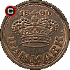 50 øre from 1989 - obverse to reverse alignment
