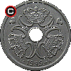 1 krone from 1992 - obverse to reverse alignment