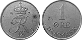 coins of Denmark - 1 øre 1948-1972