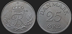 coins of Denmark - 25 øre 1948-1960