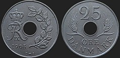 coins of Denmark - 25 øre 1966-1972