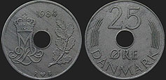 coins of Denmark - 25 øre 1973-1988