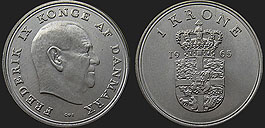 coins of Denmark - 1 krone 1960-1972