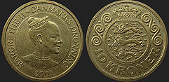 coins of Denmark - 10 kroner 2001-2002