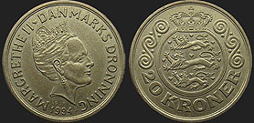 coins of Denmark - 20 kroner 1994-1999