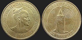coins of Denmark - 20 kroner 2004 Towers - Goose Tower