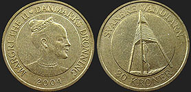 coins of Denmark - 20 kroner 2004 Towers - Water Tower in Svaneke