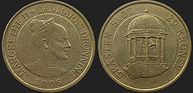 coins of Denmark - 20 kroner 2006 Towers - Gråsten Palace