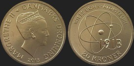 coins of Denmark - 20 kroner 2013 Scientists - Niels Bohr