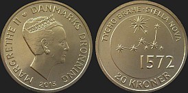 coins of Denmark - 20 kroner 2013 Scientists - Tycho Brahe