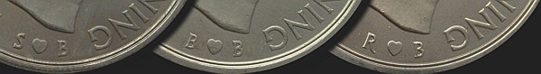 Initials of the directors of The Royal Mint of Denmark