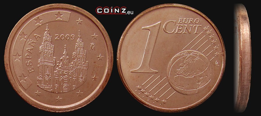 1 euro cent 1999-2009 - monety Hiszpanii