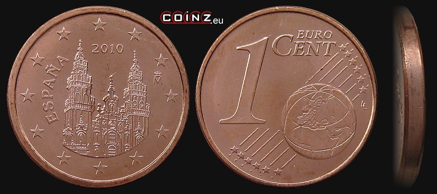 1 euro cent od 2010 - monety Hiszpanii