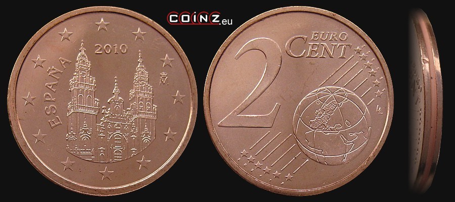 2 euro centy od 2010 - monety Hiszpanii