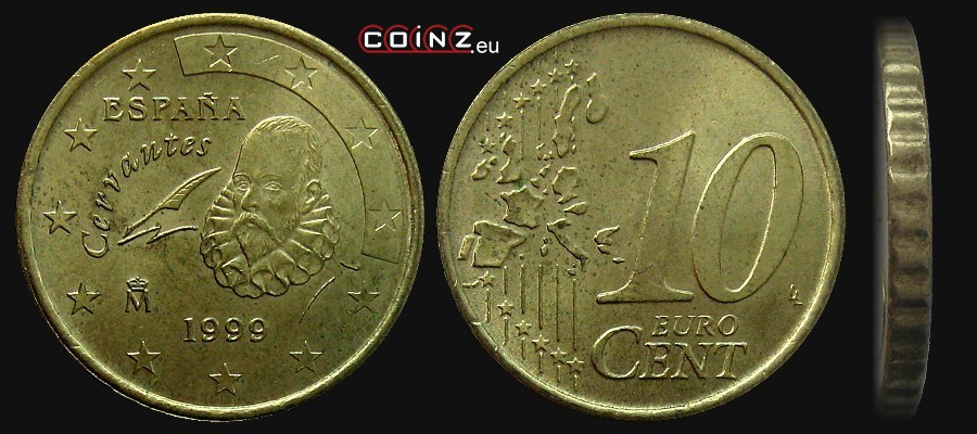 10 euro centów 1999-2006 - monety Hiszpanii