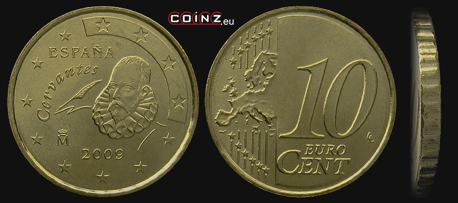 10 euro centów 2007-2009 - monety Hiszpanii