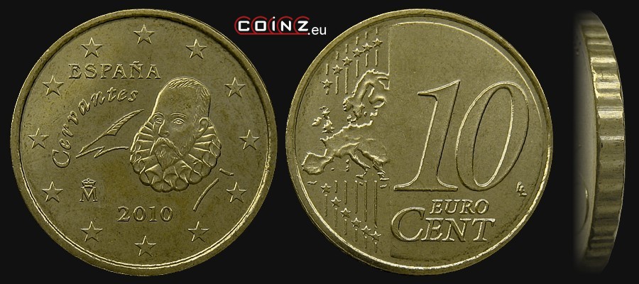 10 euro centów od 2010 - monety Hiszpanii