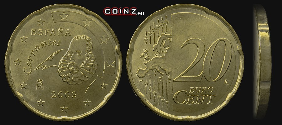 20 euro centów 2007-2009 - monety Hiszpanii